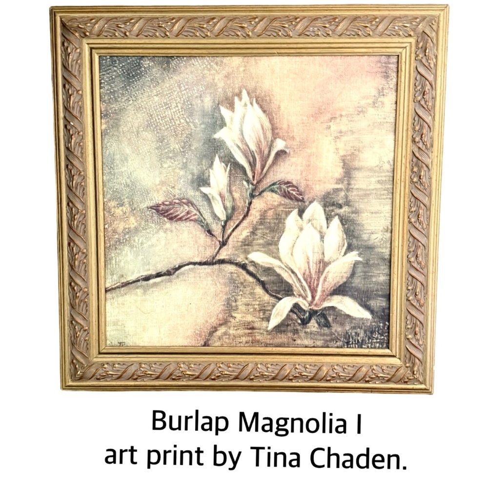 Burlap Magnolia I by Tina Chaden – 24x24 Wall Art